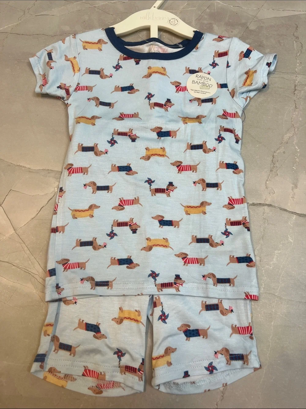 MilkBerry Americana Dogs Shorts Pajama Set